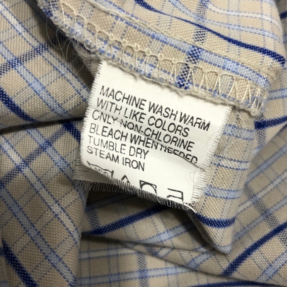 Izod Men’s 80’s 2 Ply Oxford Plaid Long Sleeve Dress Shirt - Picture 7 of 7